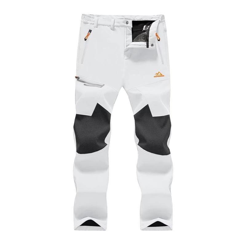 Men's Winter Pants Fleece Lined Ski Snow Pants Water Resistant 4 Zip Pockets Outdoor Pants