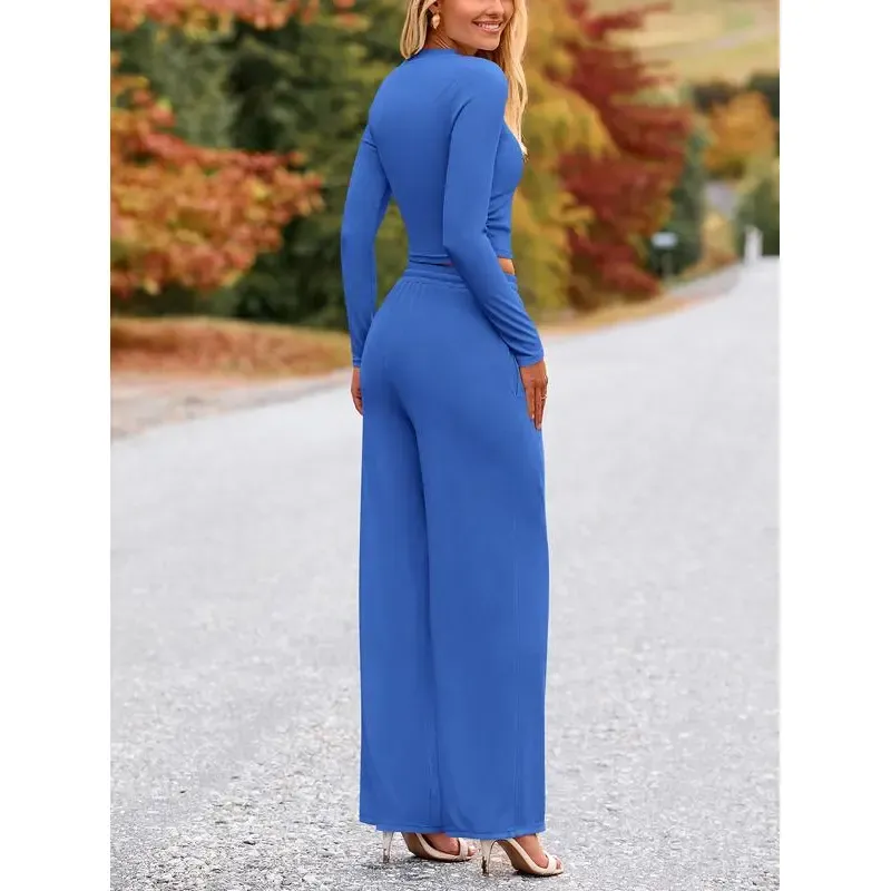 2-Piece Ribbed Knit Lounge Set