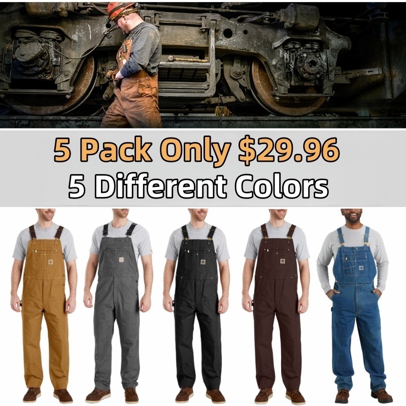 🔥Last Day Promotion!Men's Denim Bib Overalls, Workwear with Adjustabl