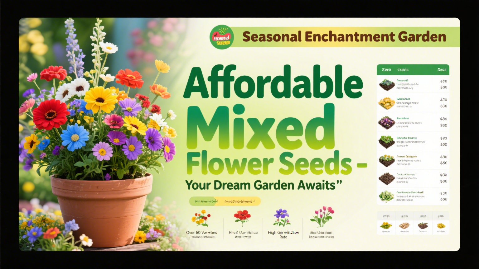 Buy 3 Get 1: 60+ Mixed Flower Seeds for Your Garden🌱All - Season Blooms