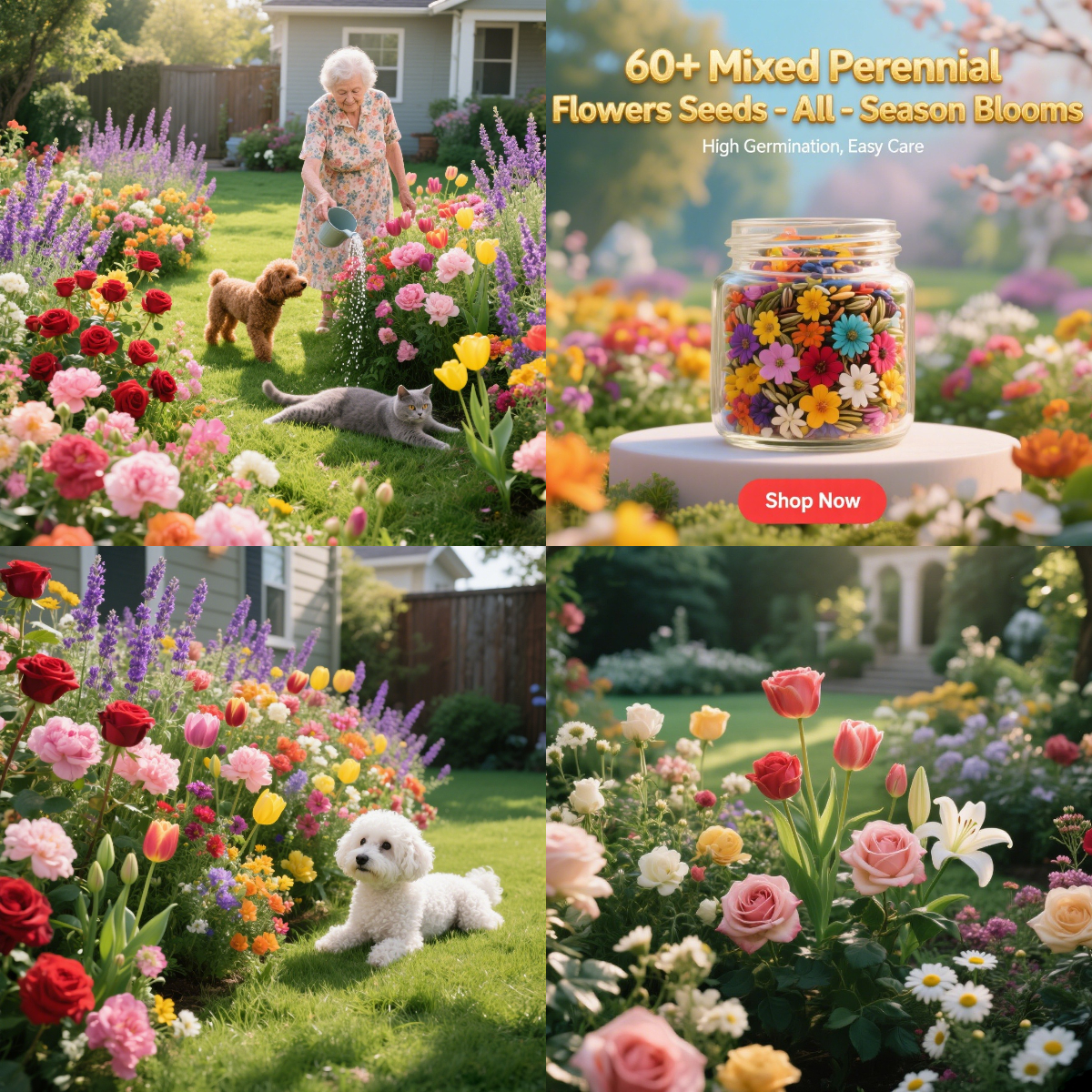 Buy 3 Get 1: 60+ Mixed Flower Seeds for Your Garden🌱All - Season Blooms