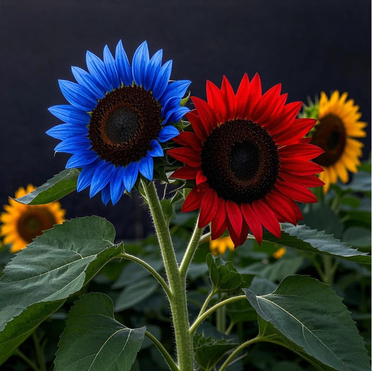 Dual Bloom Magic: Twin Sunflowers on One Stem Seeds