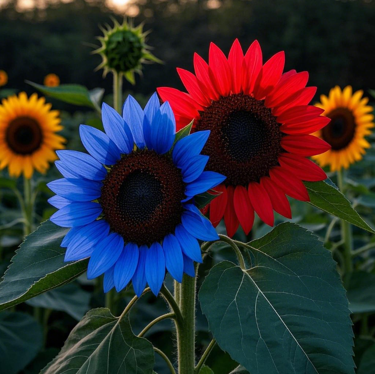 Dual Bloom Magic: Twin Sunflowers on One Stem Seeds