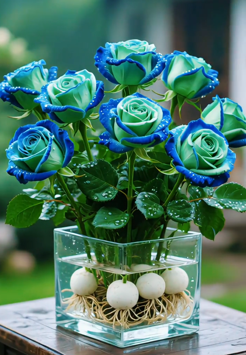 Hydroponic Rare Two-Tone Rose Bulbs: Nature's Colorful Miracle 🌸💖​
