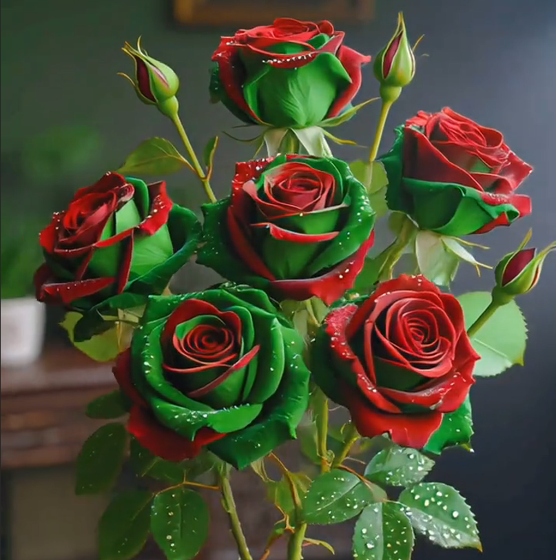 Twin Magic Rose - Nature's Colorful Masterpiece 🌹​