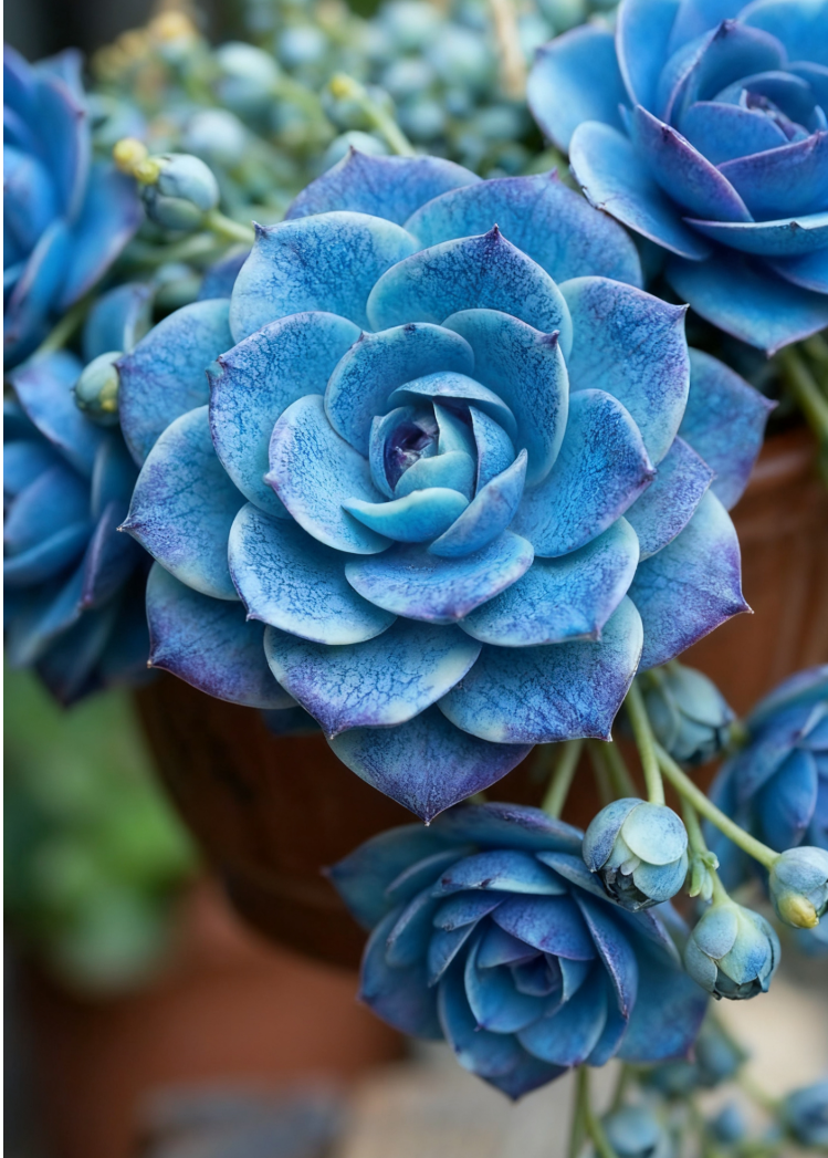 Blue Tassel Succulent Rose Seeds – Grow Your Own Enchanting Blue Blooms 🌿