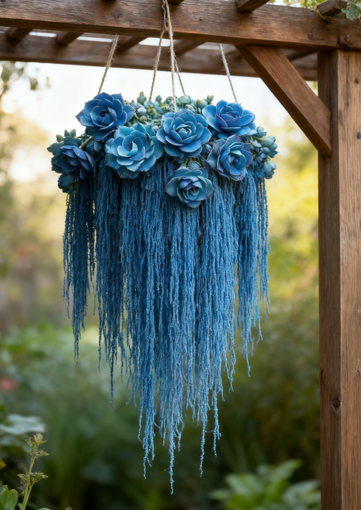 Blue Tassel Succulent Rose Seeds – Grow Your Own Enchanting Blue Blooms 🌿