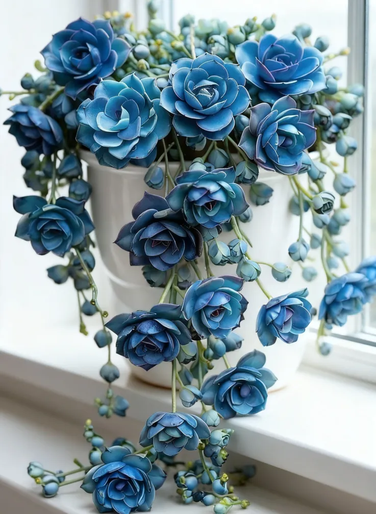 Blue Tassel Succulent Rose Seeds – Grow Your Own Enchanting Blue Blooms 🌿
