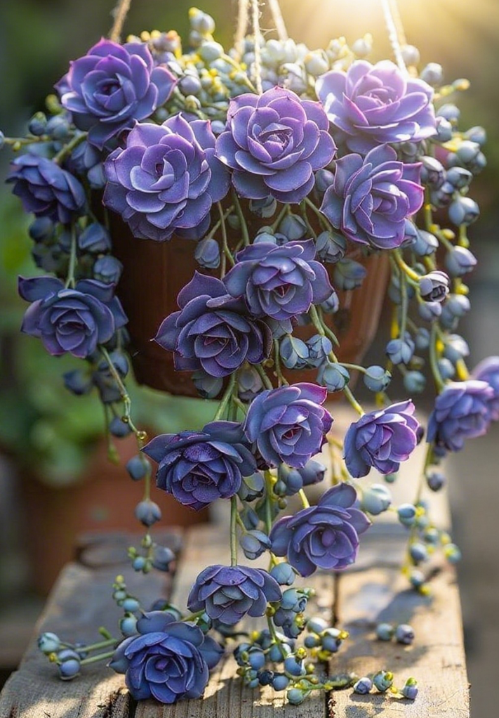 Blue Tassel Succulent Rose Seeds – Grow Your Own Enchanting Blue Blooms 🌿
