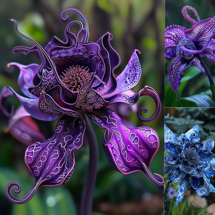 Purple/Indigo Marbled Spiral Flower Seeds – Living Art for Niche Garden Collectors