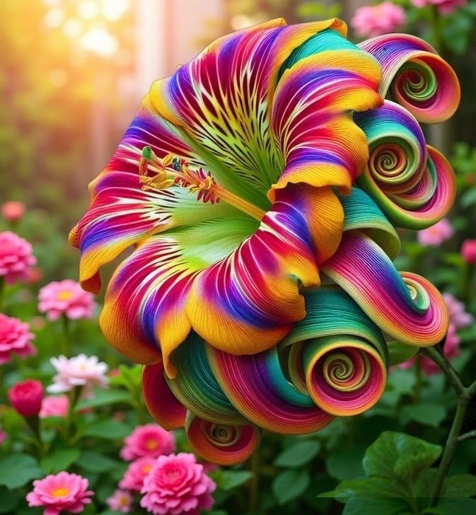 Rainbow Swirl Spiral Flower Seeds-Rare Flower