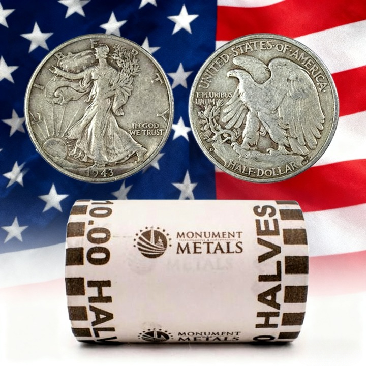 1916-1947 Roll of Silver Walking Liberty Half Dollars