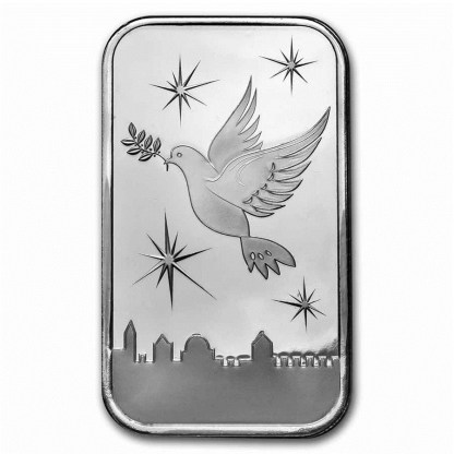 Holy Land Mint Dove of Peace 1 Ounce SILVER Bar
