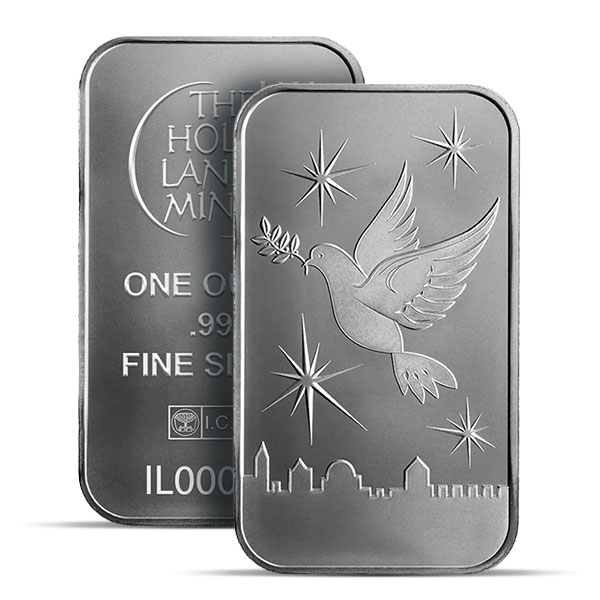 Holy Land Mint Dove of Peace 1 Ounce SILVER Bar