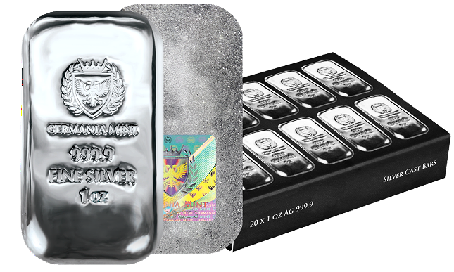 🔥Last Day Only $13.98 - 1 oz Germania Mint Silver Bar .9999 Fine