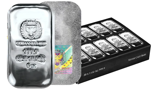 🔥Last Day Only $13.98 - 1 oz Germania Mint Silver Bar .9999 Fine