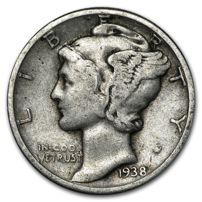 1934-1945 Full DPS Mercury Dime Coins