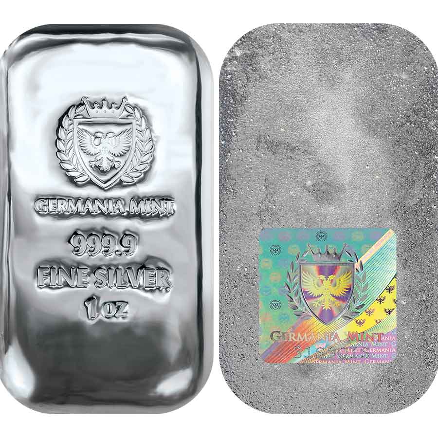 🔥Last Day Only $13.98 - 1 oz Germania Mint Silver Bar .9999 Fine