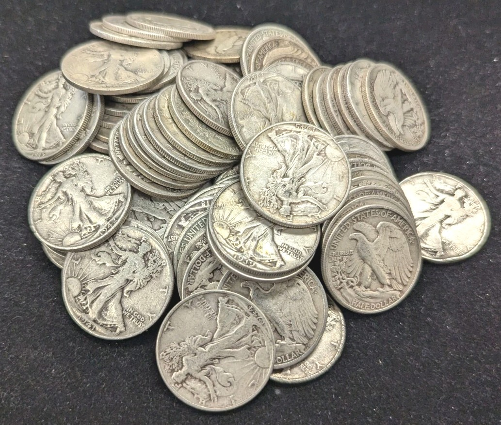 1916-1947 Roll of Silver Walking Liberty Half Dollars