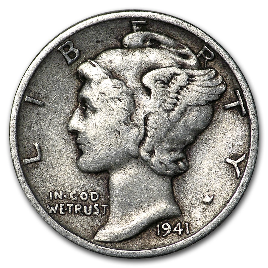 1934-1945 Full DPS Mercury Dime Coins