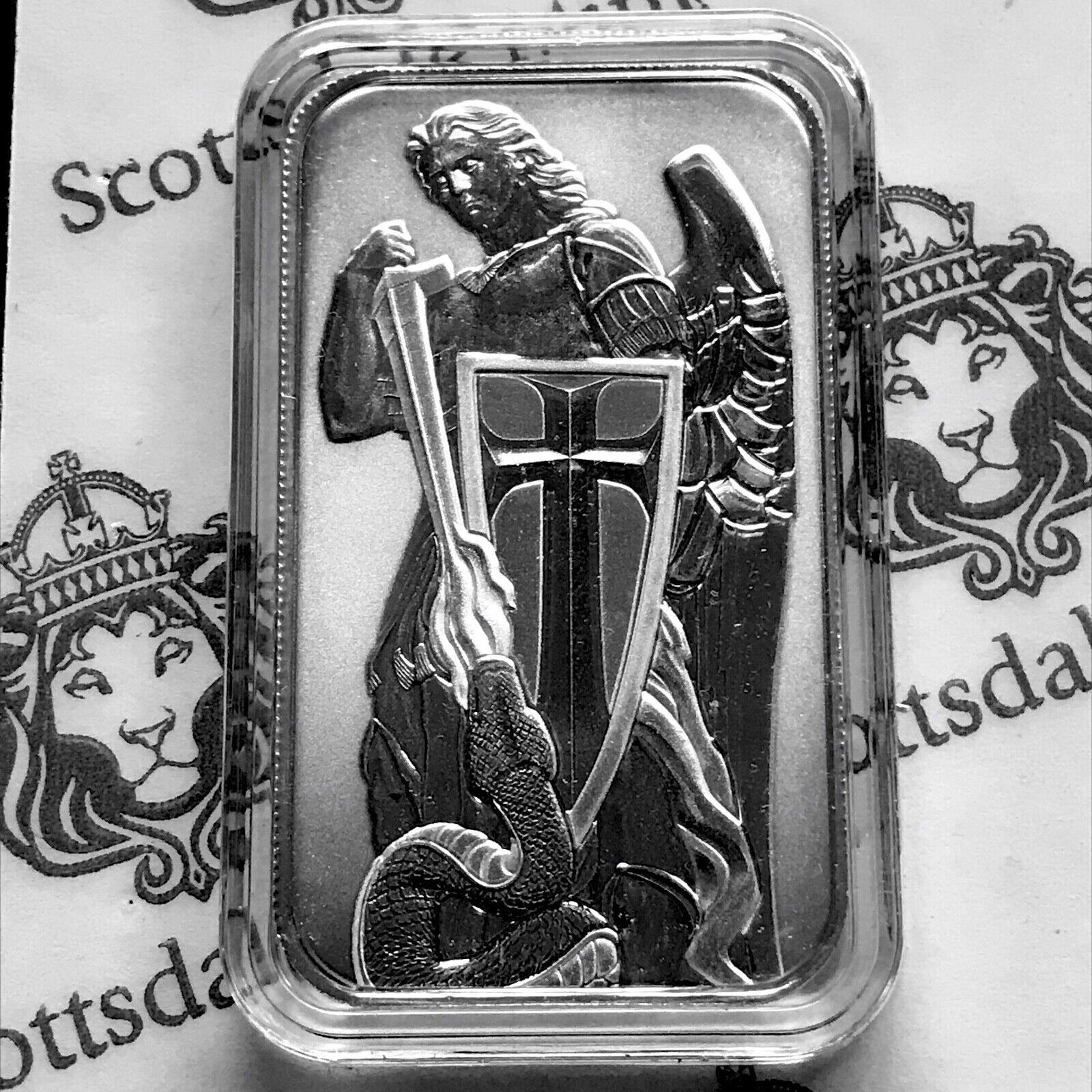Archangel Michael 1 oz .999 Silver Bar Scottsdale BU in CAPSULE MINT SEALED
