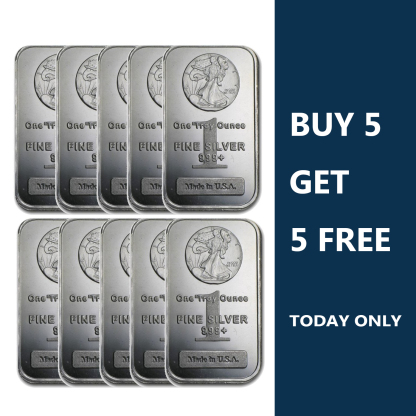 Last Day 60% OFF🔥 【 LOT OF 10 】1 Oz Walking Liberty Silver Bar