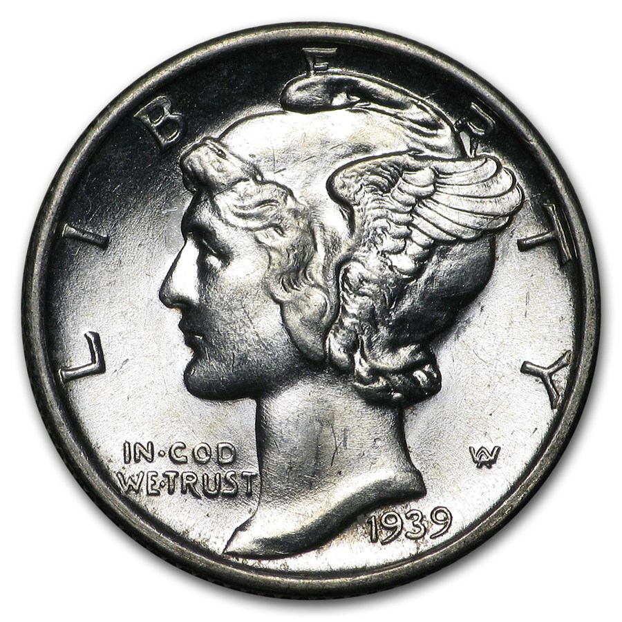 1934-1945 Full DPS Mercury Dime Coins