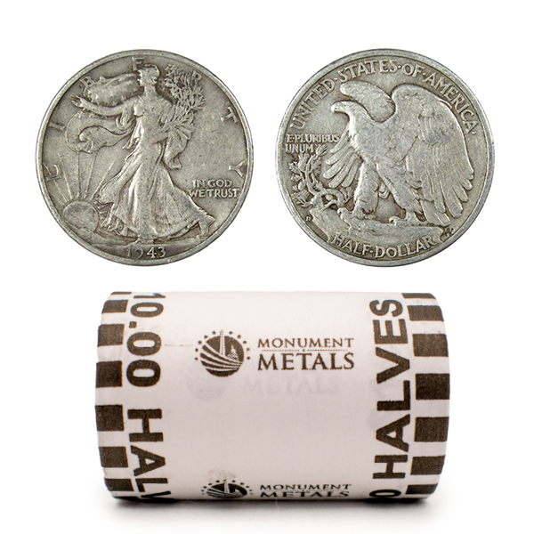1916-1947 Roll of Silver Walking Liberty Half Dollars
