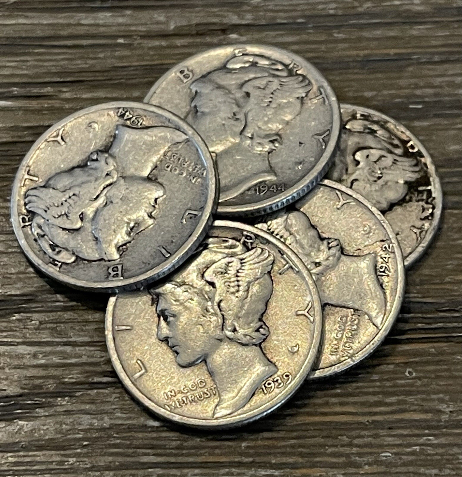 1934-1945 Full DPS Mercury Dime Coins