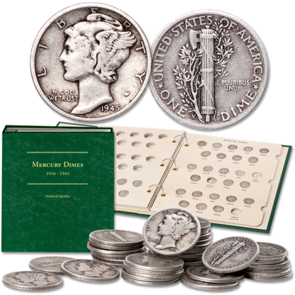 1941-1945 Full DPS Mercury Dime Coins