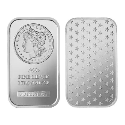 Last Day 60% OFF🔥  【 LOT OF 10 】1 oz SilverTowne Morgan Silver Bar – Iconic Lady Liberty Design in .999 Fine Silver