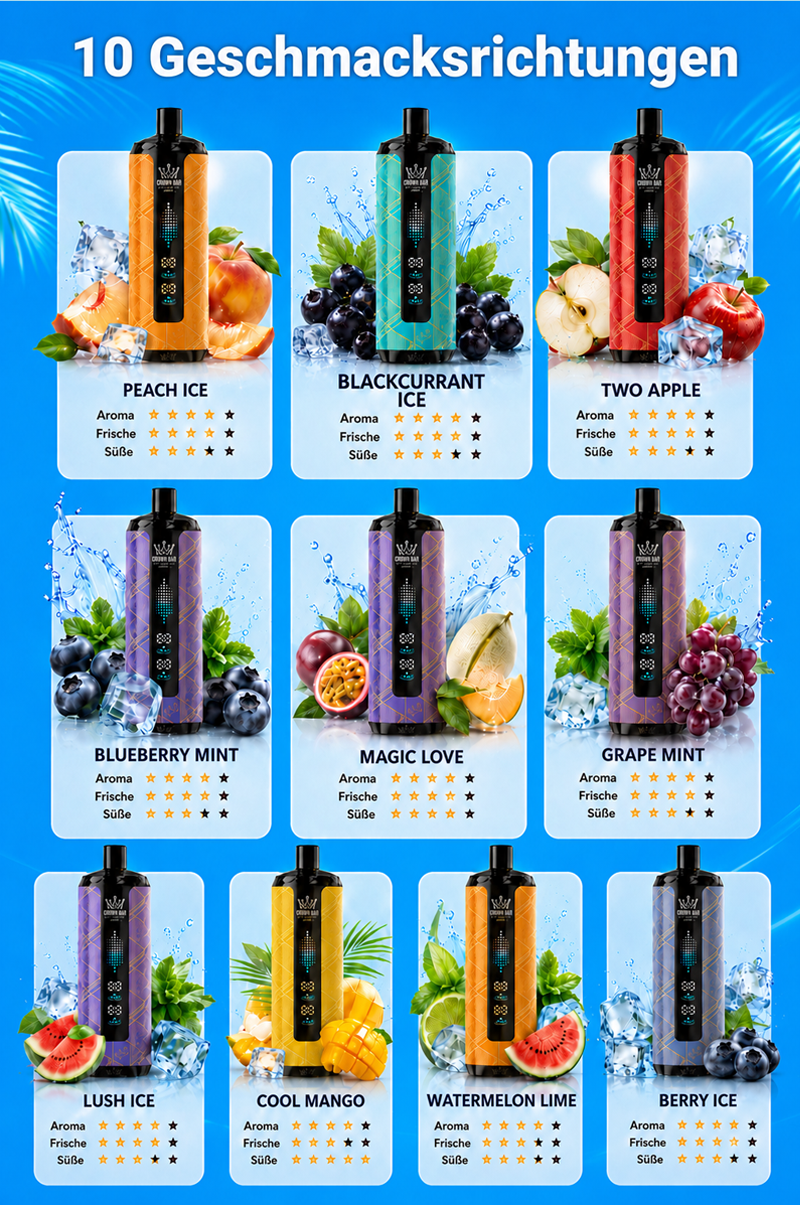 Al Fakher Crown Bar 40K mit hoher Zuganzahl und langer Nutzungsdauer