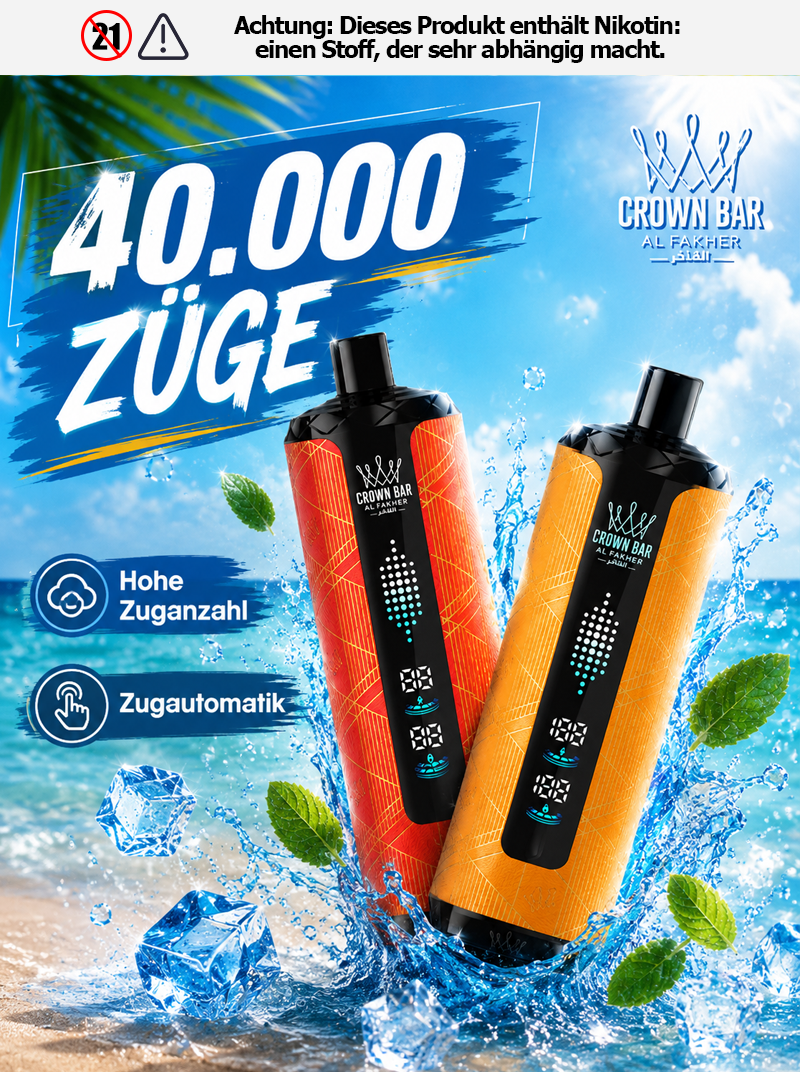 Al Fakher Crown Bar 40K Mega Max Einweg E-Zigarette mit bis zu 40.000 Z&uuml;gen