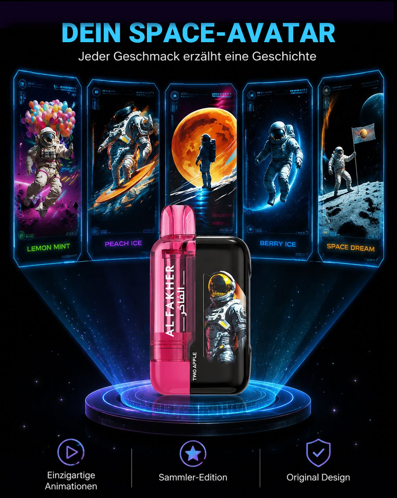 Al Fakher 15K Vape mit Display USB-C und Mesh Coil