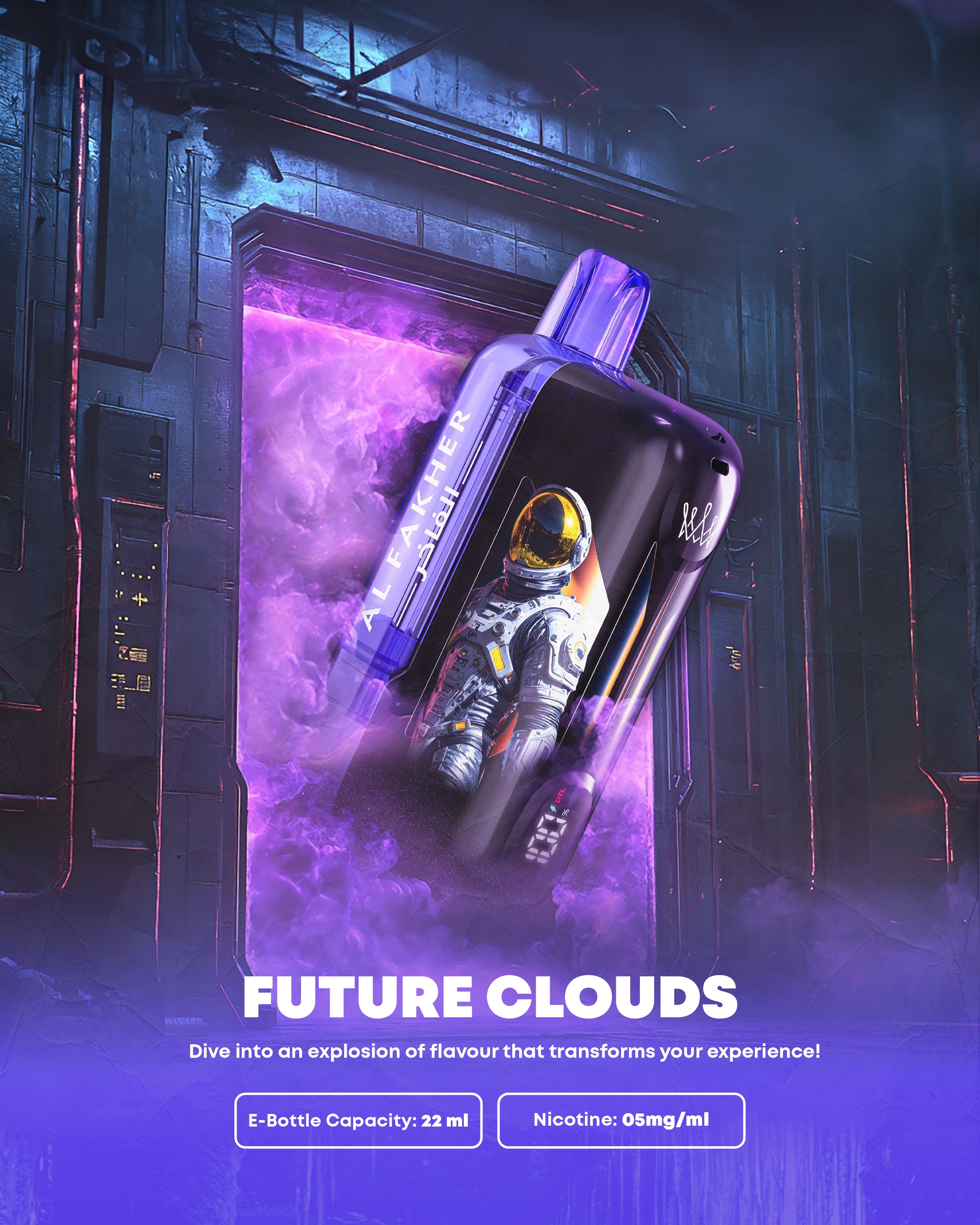 Vape mit Curved-Screen-Anzeige f&uuml;r Liquid und Akku - Al Fakher 25000 Ultra