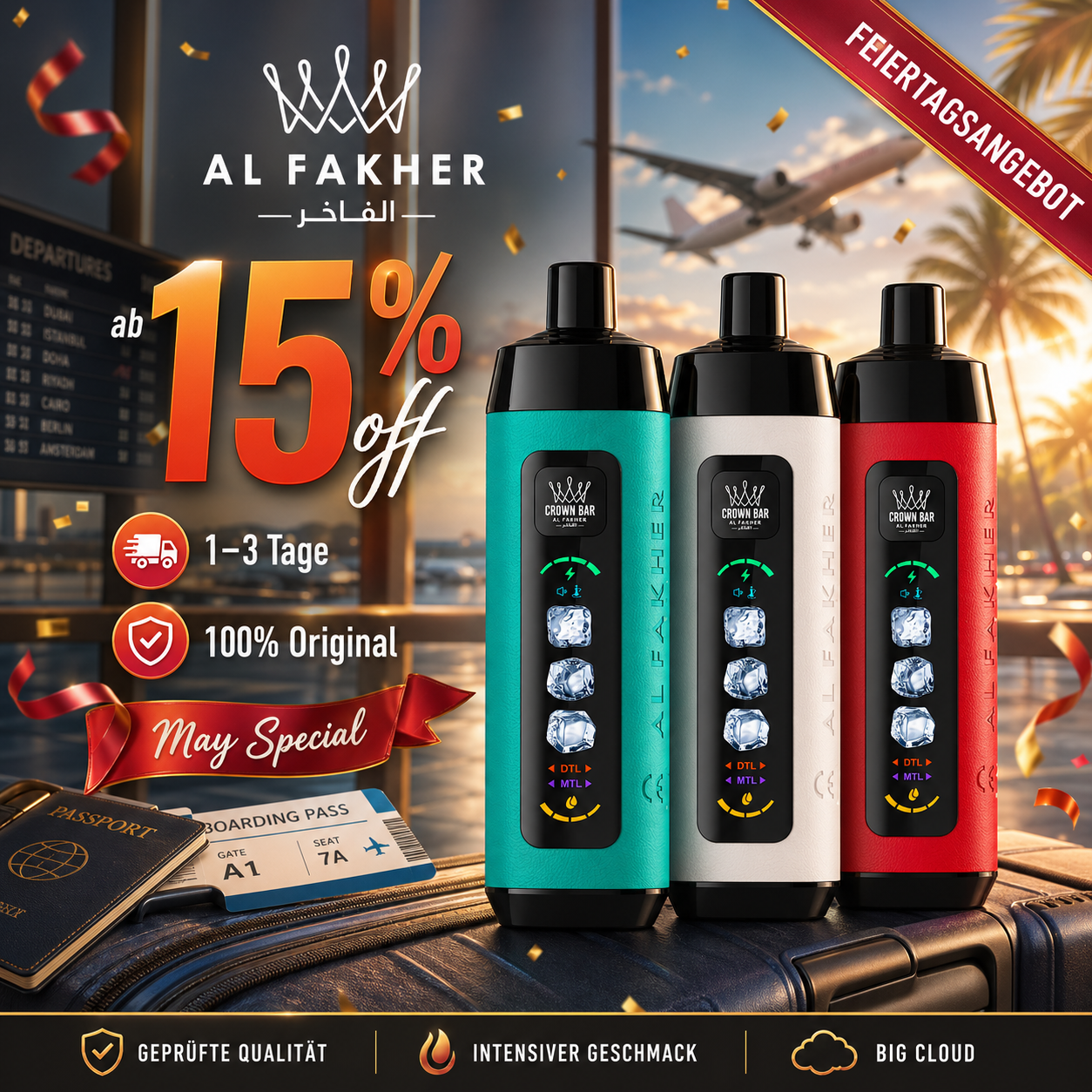 Al Fakher 15K mit einstellbarer Kühle Trauben Minze