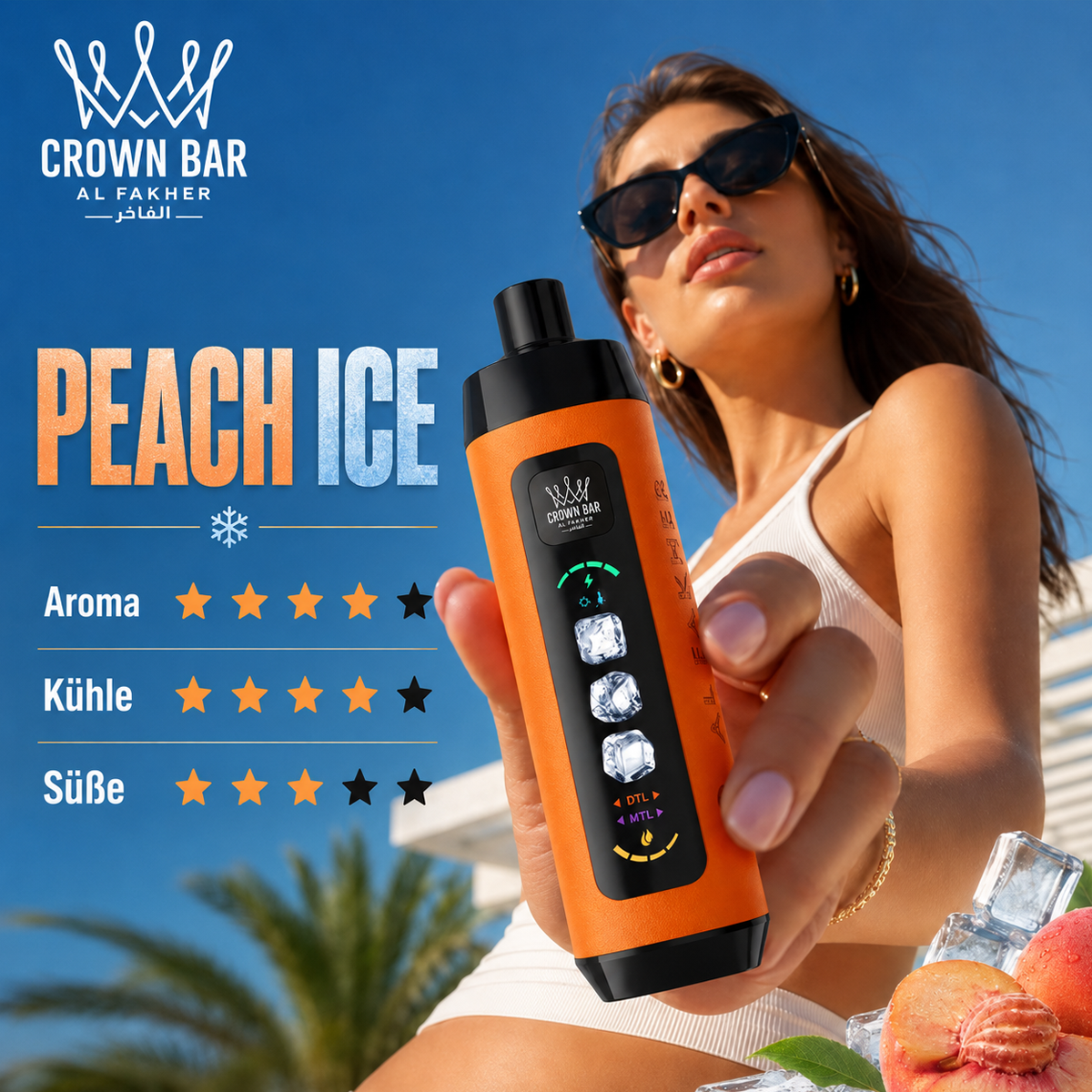 Al Fakher Crown Bar 15K Ice Adjust – Eiskalte Frische, überall dabei