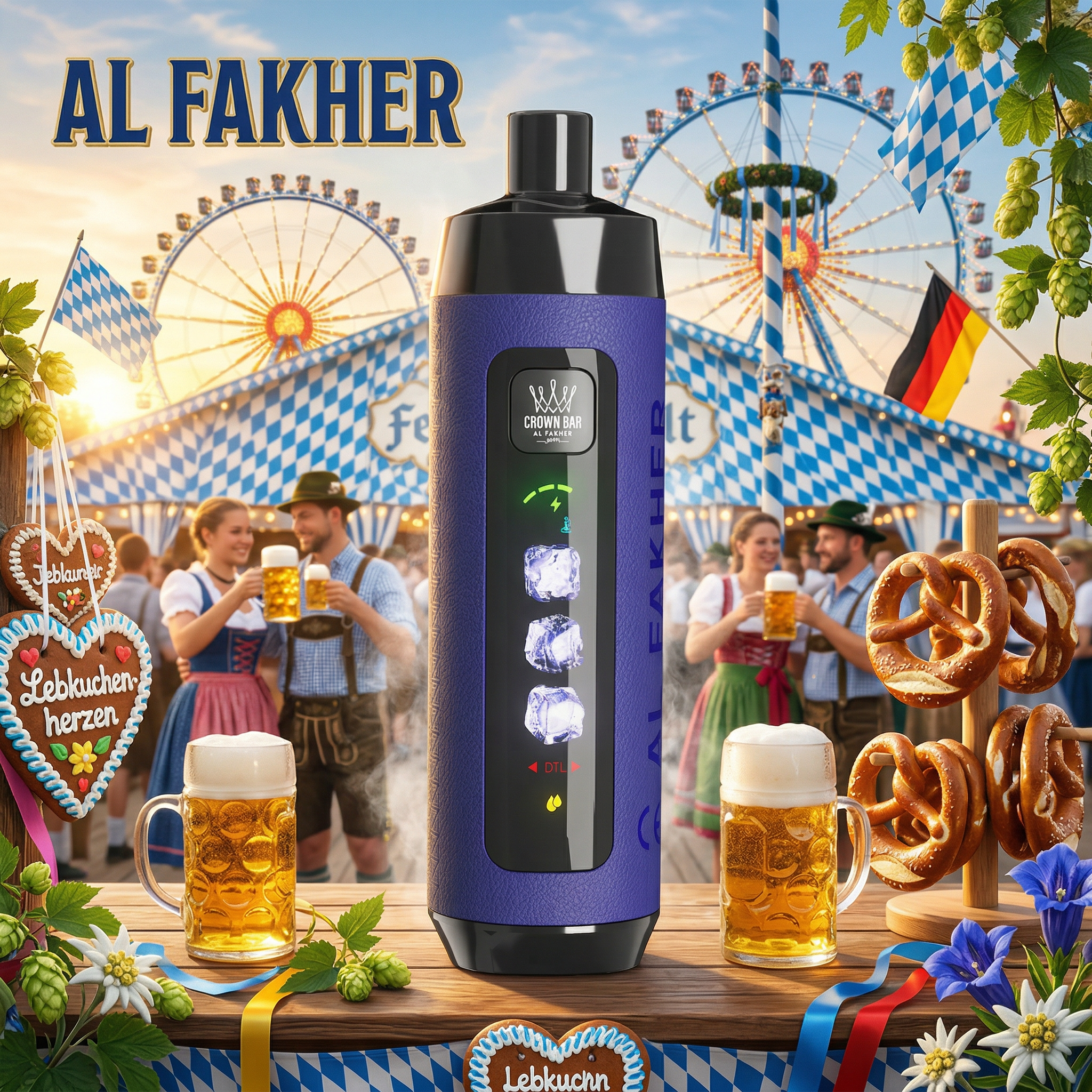 Al Fakher 15K mit einstellbarer Kühle Beeren Eis