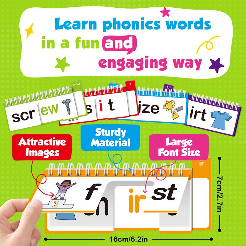 🔥Last Day 50% OFF - 🔤40 Phonics Word Family Flip Books – Build, Read & Rhyme Learning Set📚