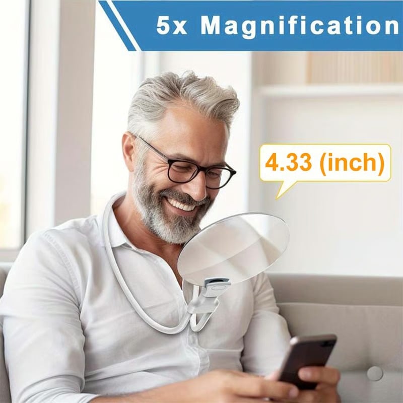 👵🔎Designed for Seniors 5X Magnifying Glass with 4.33" Lens — Hands-Free, Portable & Multi-Use Magnifier