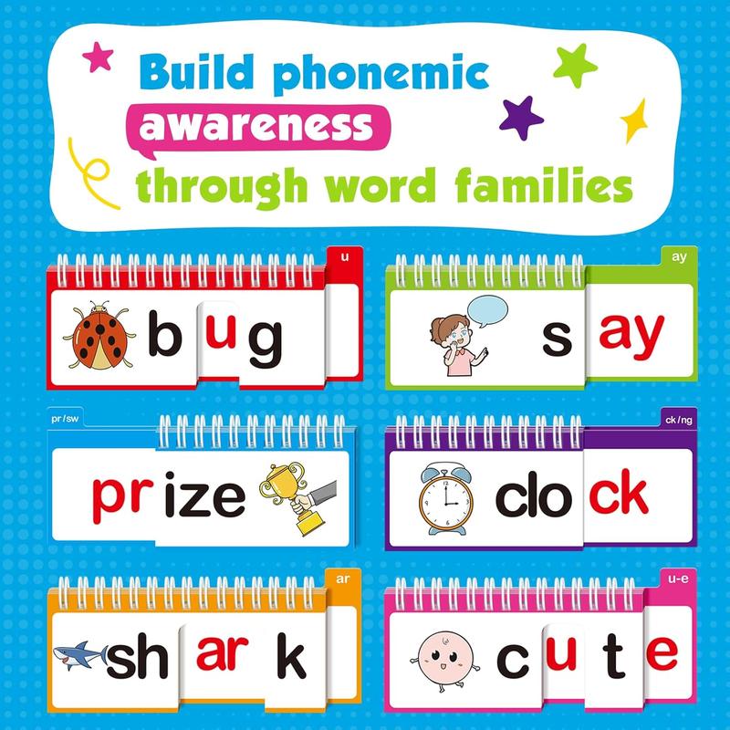🔥Last Day 50% OFF - 🔤40 Phonics Word Family Flip Books – Build, Read & Rhyme Learning Set📚