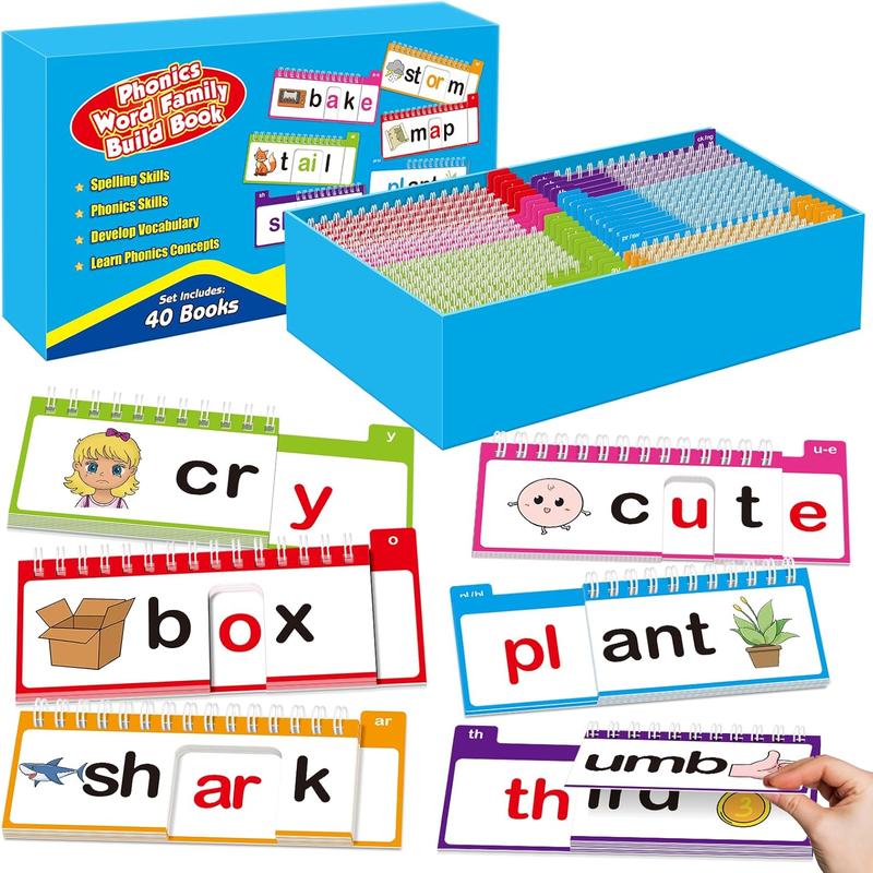 🔥Last Day 50% OFF - 🔤40 Phonics Word Family Flip Books – Build, Read & Rhyme Learning Set📚