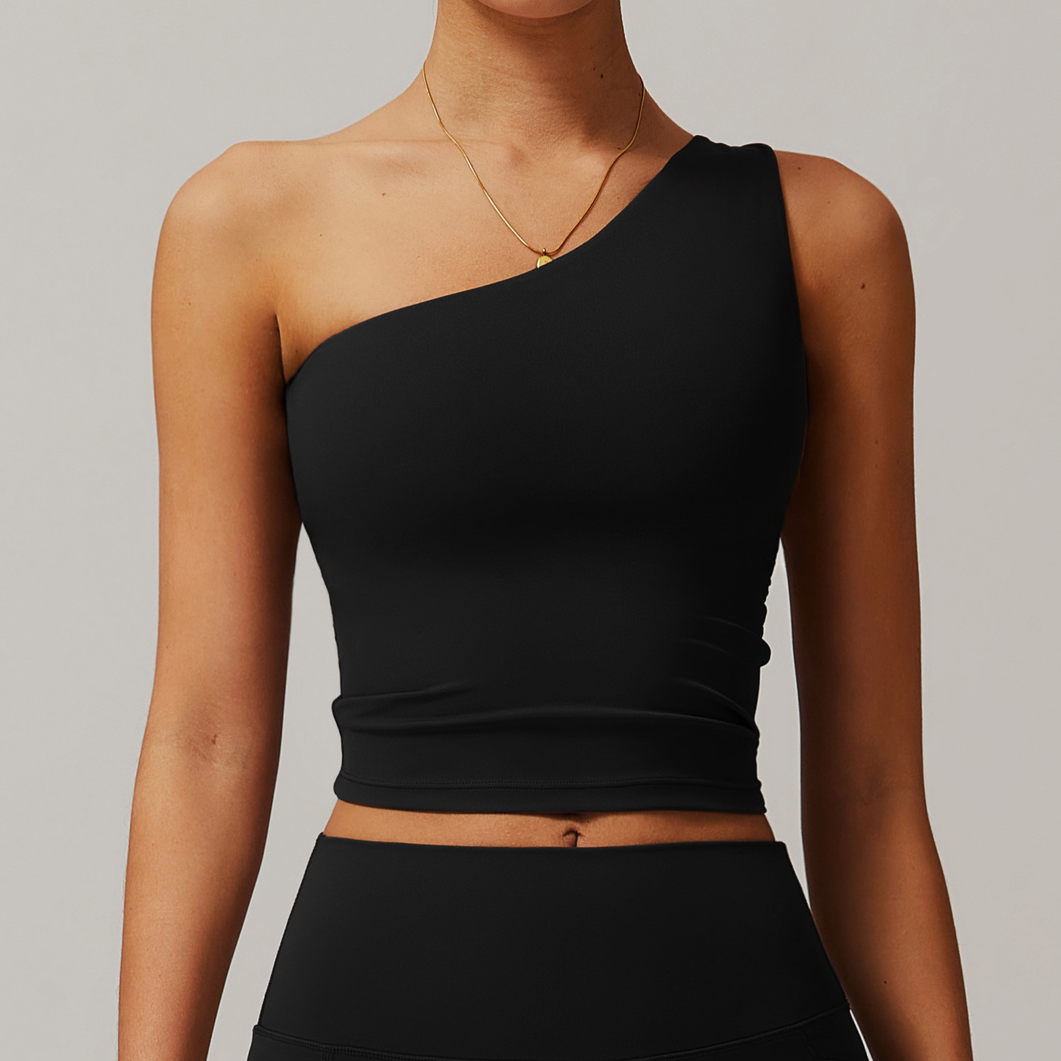 Ombreezy Asymmetric Single-Shoulder Sculpting Yoga Tank