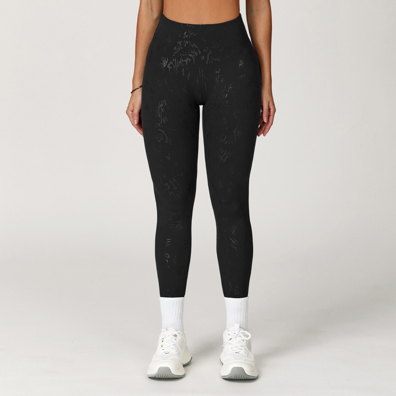 Ombreezy High-Waisted Metallic-Leisure Yoga Leggings