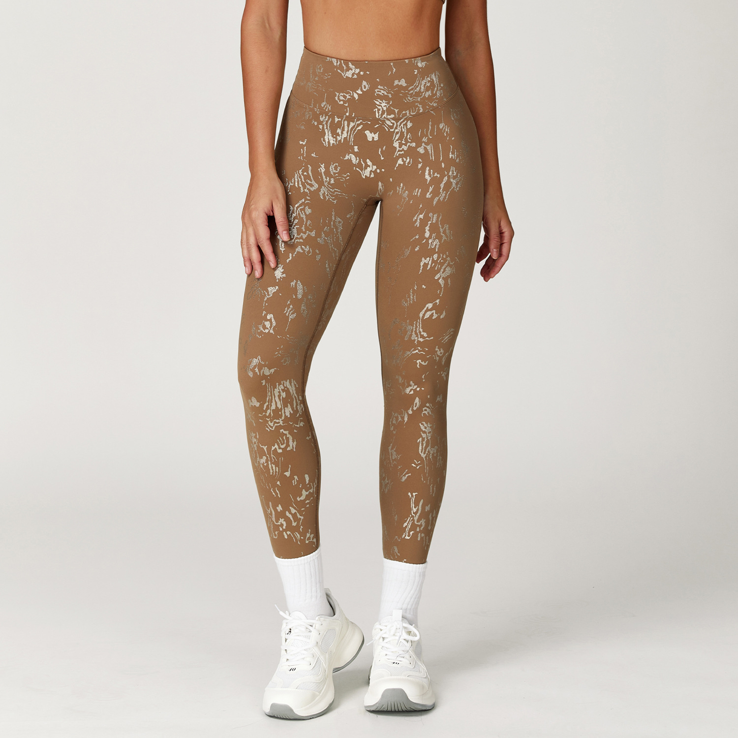 Ombreezy High-Waisted Metallic-Leisure Yoga Leggings