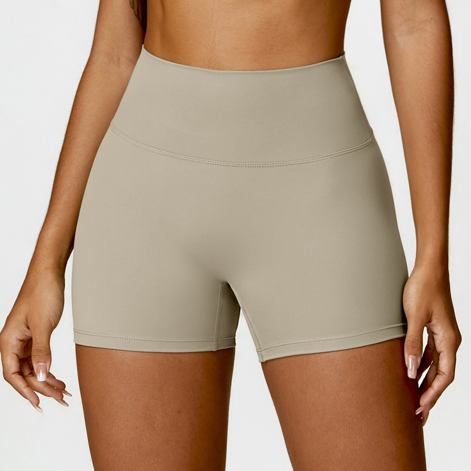 Ombreezy Brushed High-Waisted Tummy-Control Yoga Shorts