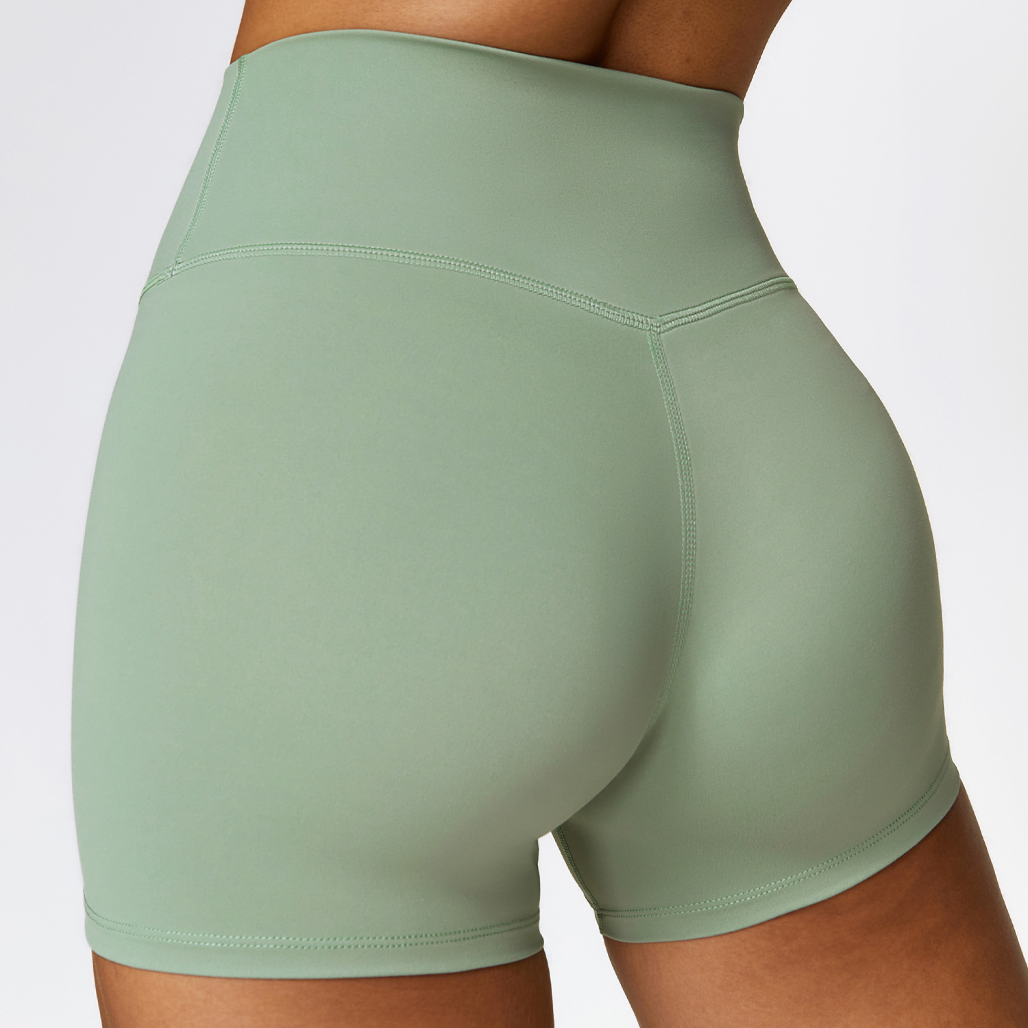 Brushed High-Waisted Yoga Shorts – Sculpting & Ultra-Soft