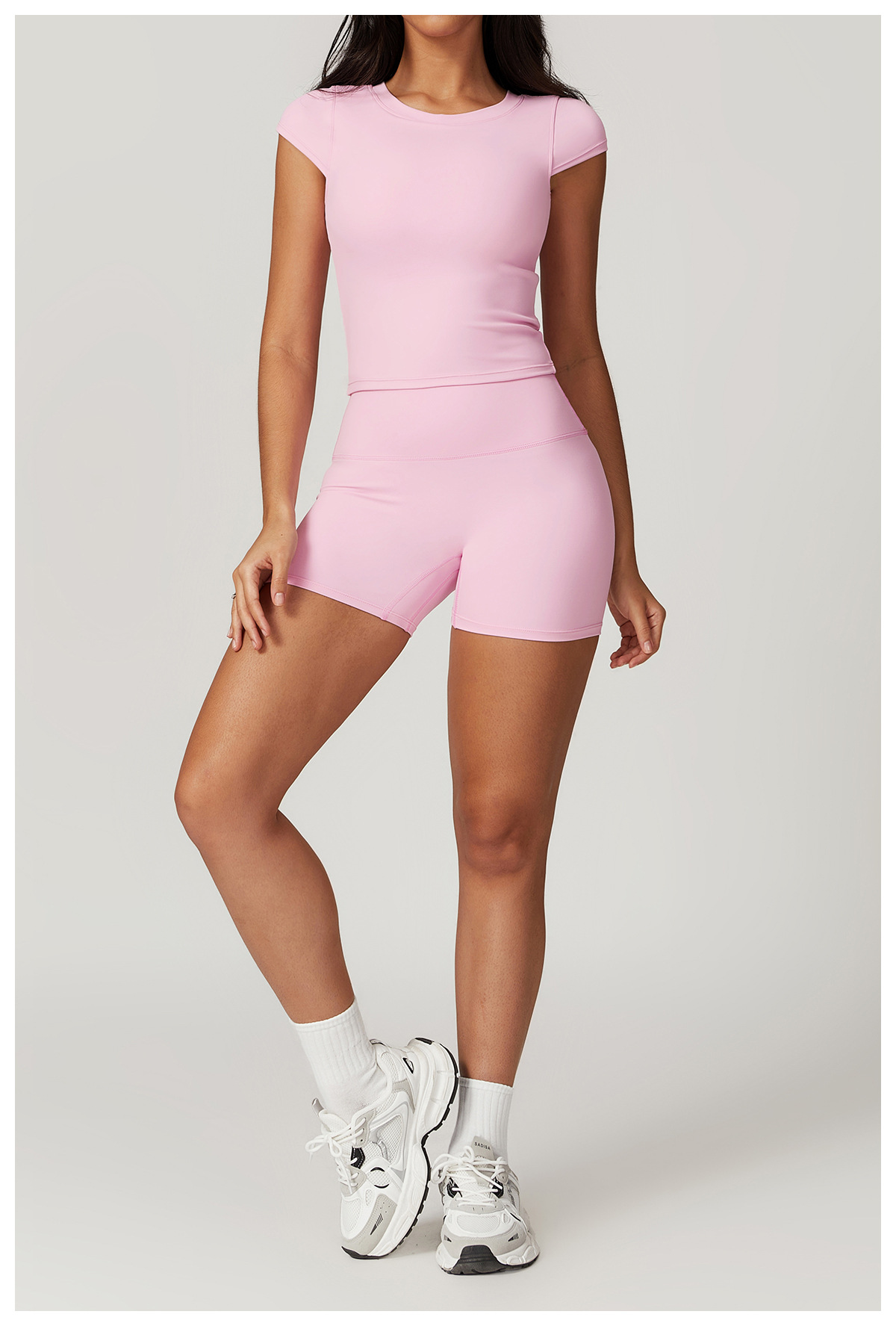 Brushed High-Waisted Yoga Shorts – Sculpting & Ultra-Soft