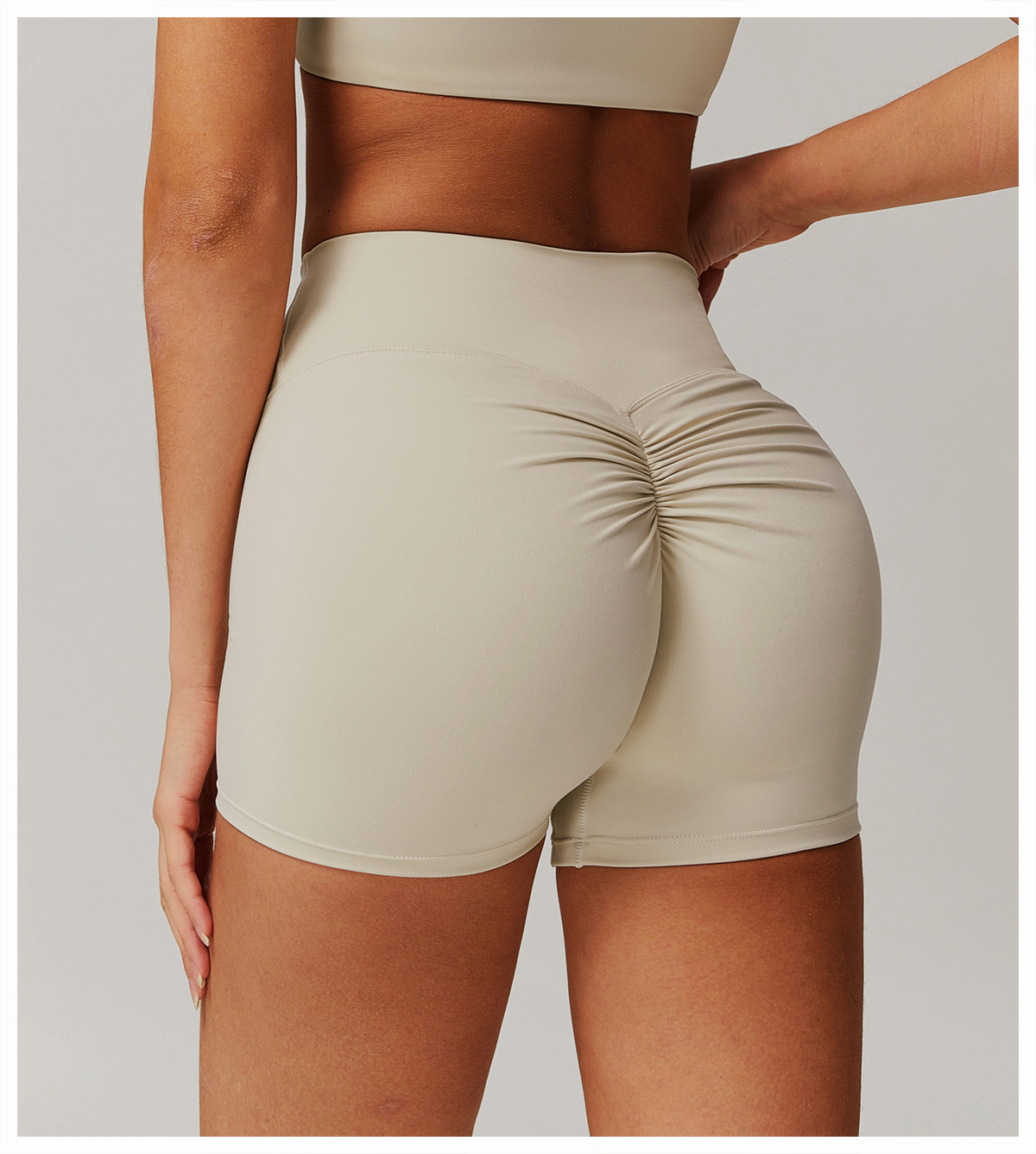Ombreezy Brushed High-Waisted Tummy-Control Yoga Shorts