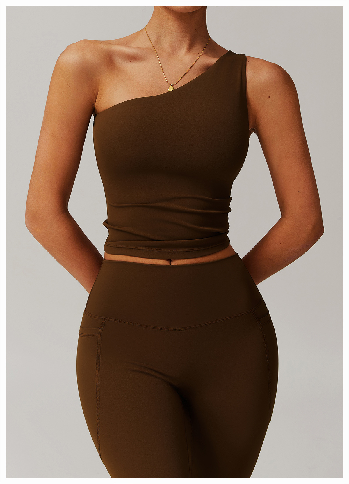 Ombreezy Asymmetric Single-Shoulder Sculpting Yoga Tank
